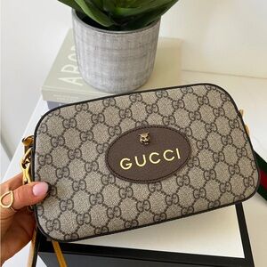 Gucci Beige and Green Crossbody Bag